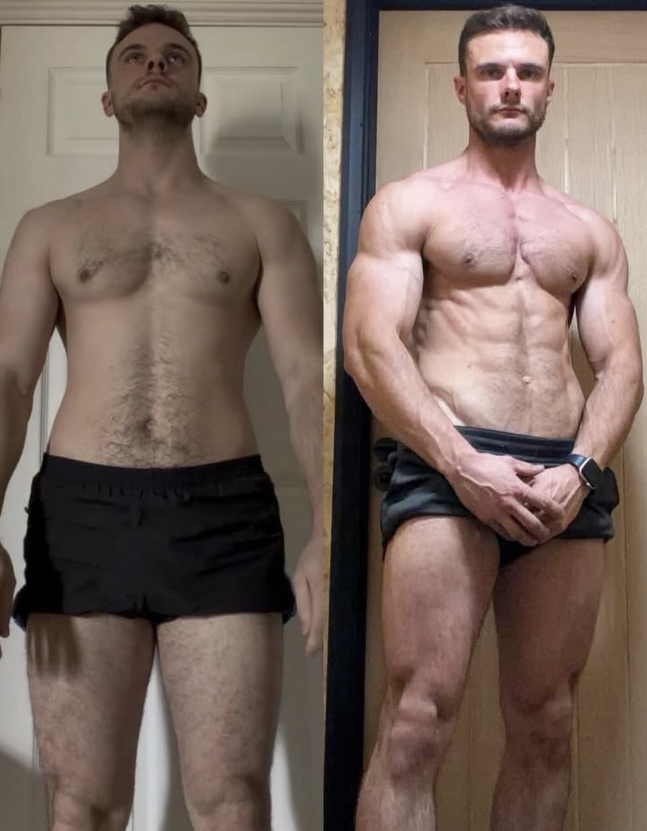 Mitchell's physique transformation, before and after